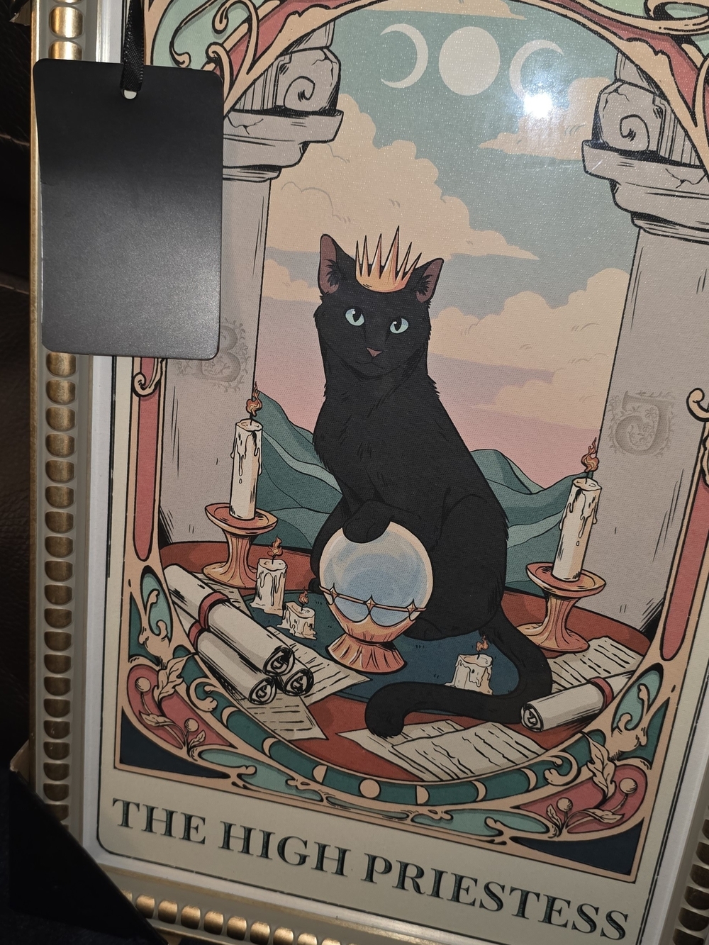 The High Priestess Cat Art Poster — Black Cat Design
